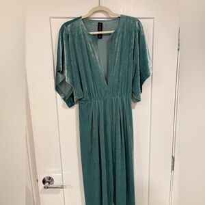 Norma Kamali Backless Teal Dress